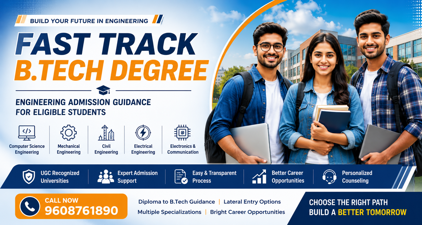 Fast Track B.Tech Degree Engineering Admission Guidance