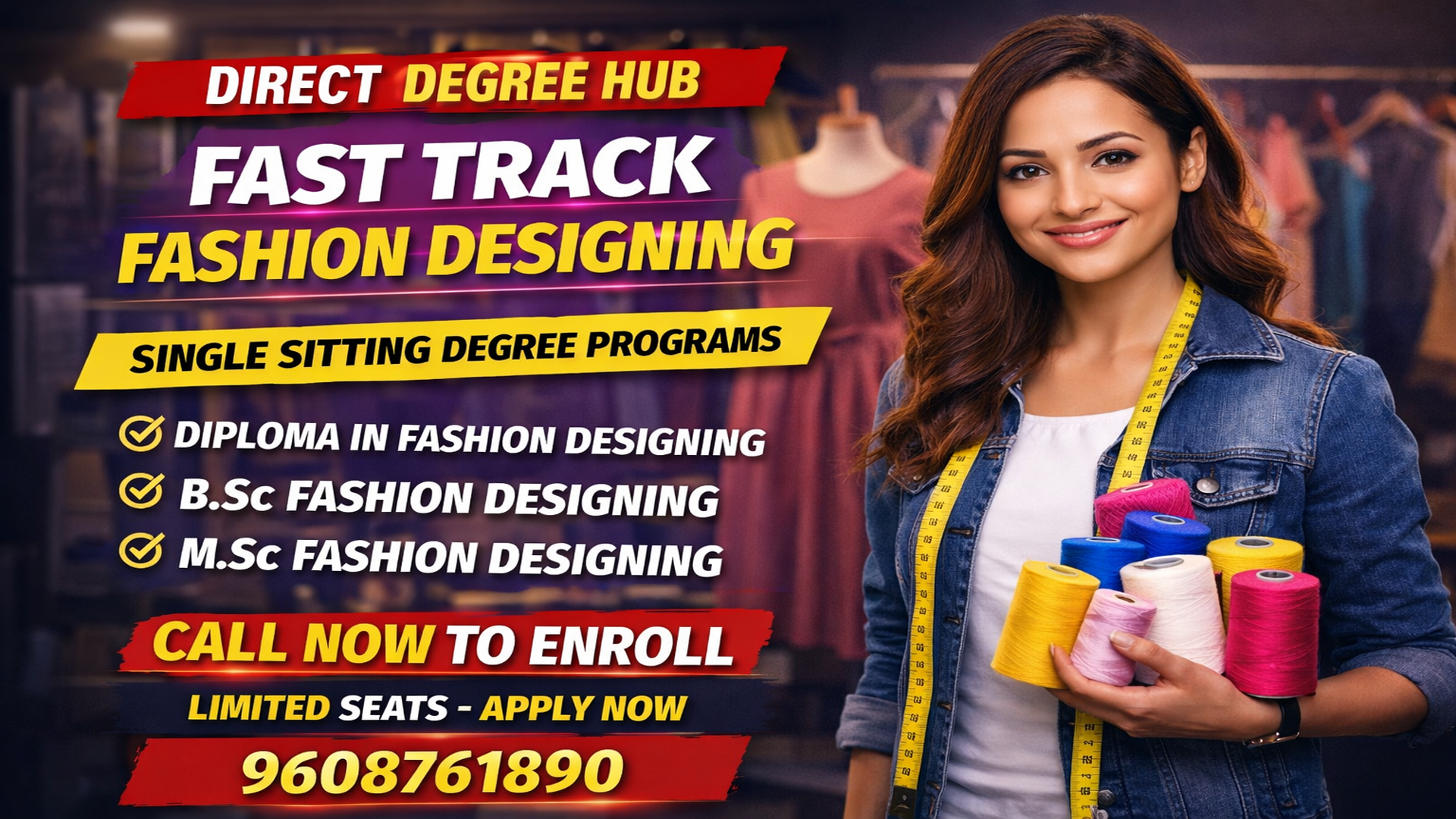 Single Sitting Fashion Designing Degree